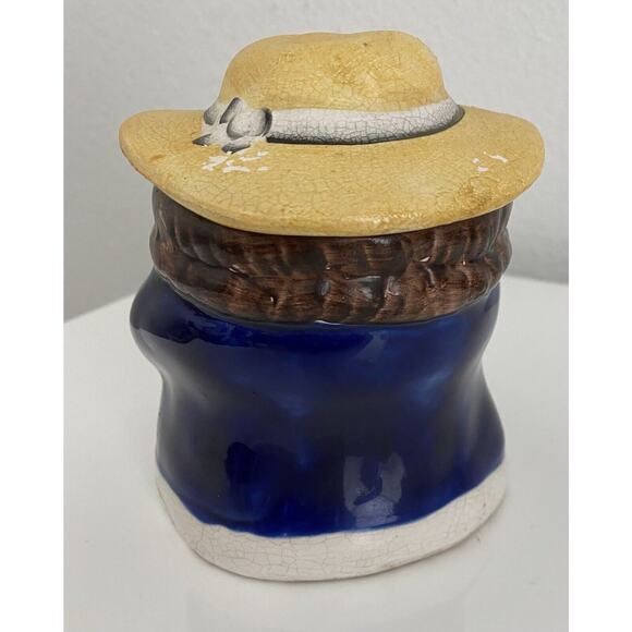 Vintage Majolica Tobacco Humidor with a‎ Man Wearing a Hat - Picture 6 of 8